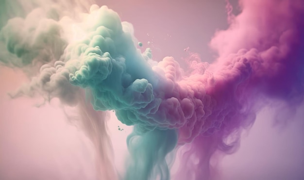 Soft Ethereal Dreamy Pastel Smoke Background with Copy Space