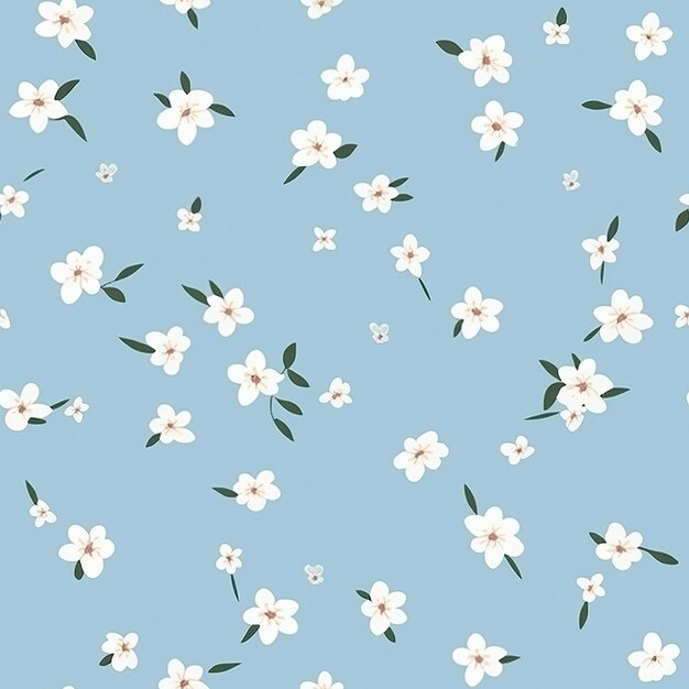写真 柔らかい花の風 赤ちゃんの青い背景の小さな花のパターン