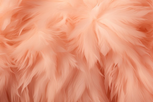 Soft and Fluffy Pastel Peach fuzz Feathers in an Abstract Arrangement