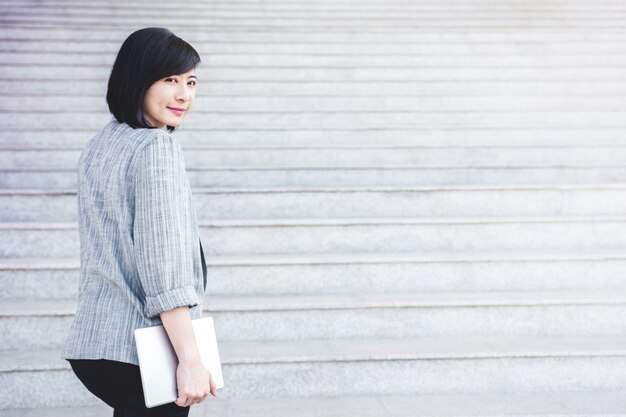 Soft focus of attractive business woman