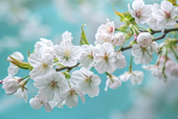 Soft focus cherry blossoms on a pastel background