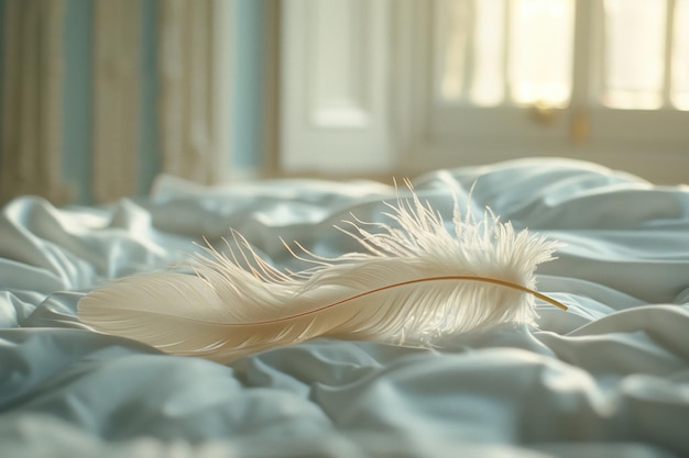 写真 soft focus eleganceは高解像度の静けさで朝の羽毛の細な細部を捉えています
