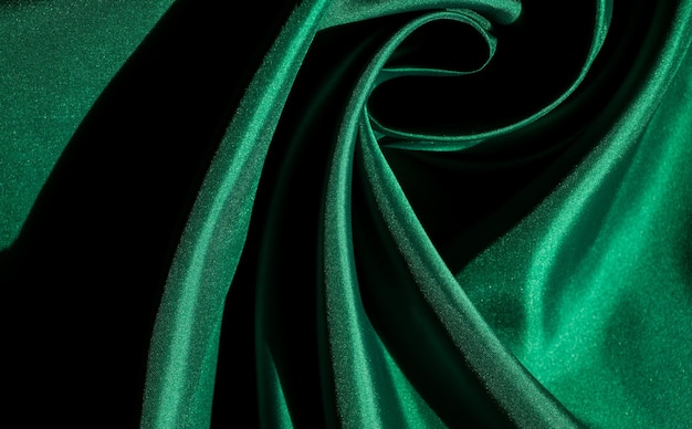 Мягкий фокус зеленой текстуры ткани фона абстрактная текстура крупным планом ткани