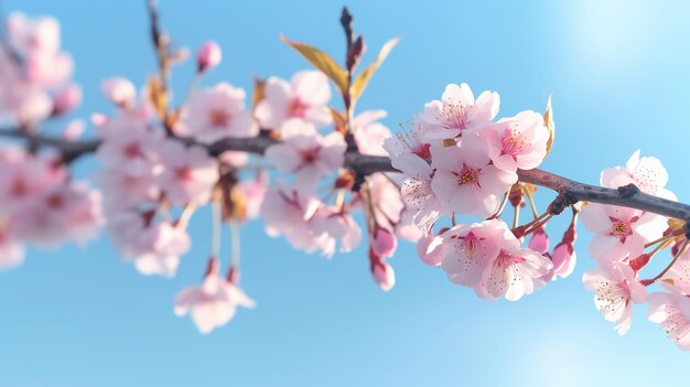 Soft focus macro of blossoming cherry branches