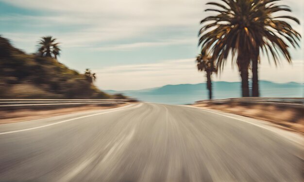 Soft focus motion blur captures coastal vibes