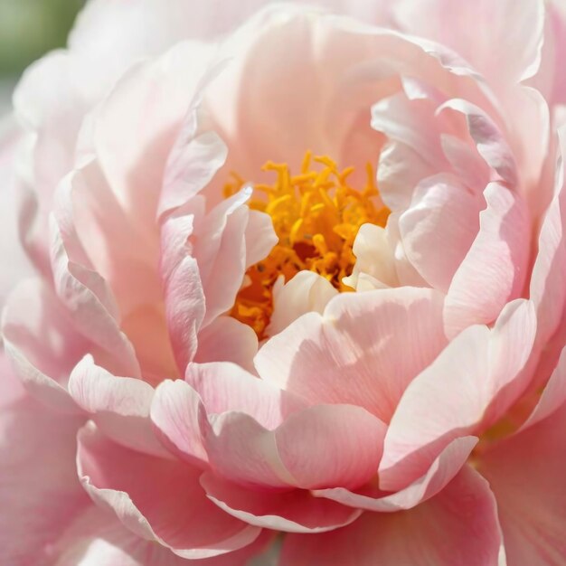 Soft focus wide banner blurred rose color flower peony petals close up macro nature background