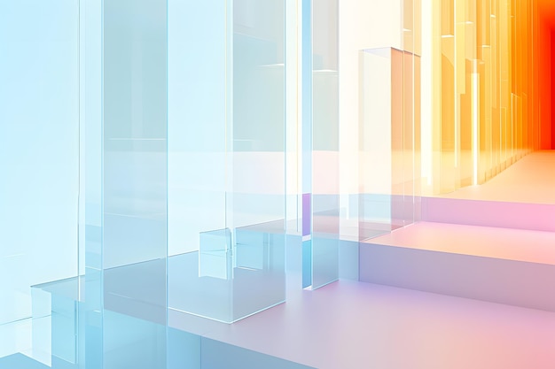 Photo soft large color gradient glass background 3d rendering