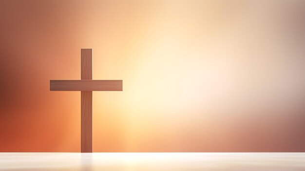 Photo soft light background with a christian cross