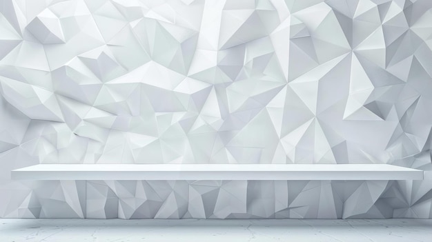 写真 シンプルな線と角の多角形を背景にしたエレガントなフューチャリストな幾何学的なスタイルの柔らかい白い抽象的なステージ 広告 プレゼンテーション 製品デザイン