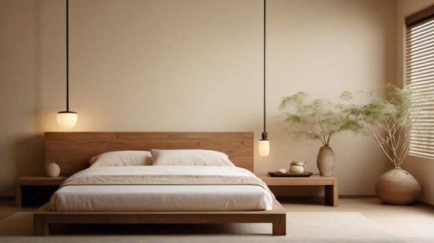 Soft Lighting Zen garden bedroom view