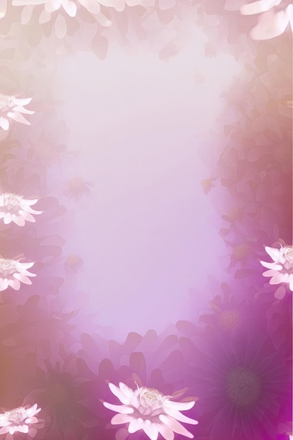 Soft Mauve Color Background Silhouettes Flowers Vertical Mobile Postcard Generative AI