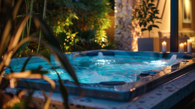 Soft music plays in the background enhancing the sensory experience of the spa under the stars d