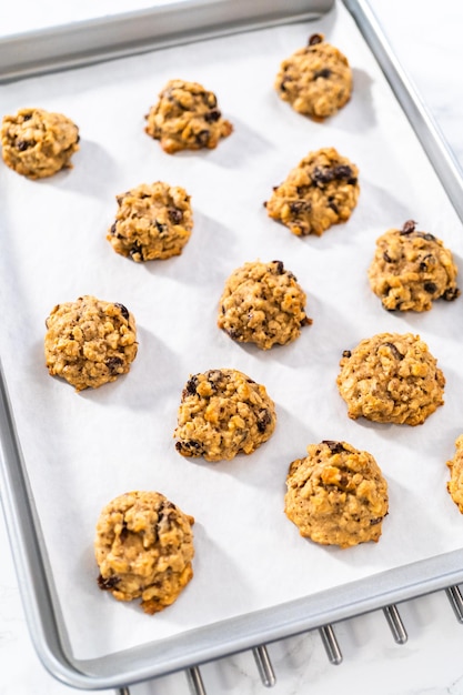 Soft oatmeal raisin walnut cookies