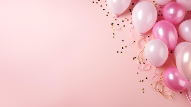 Soft pastel background with balloons