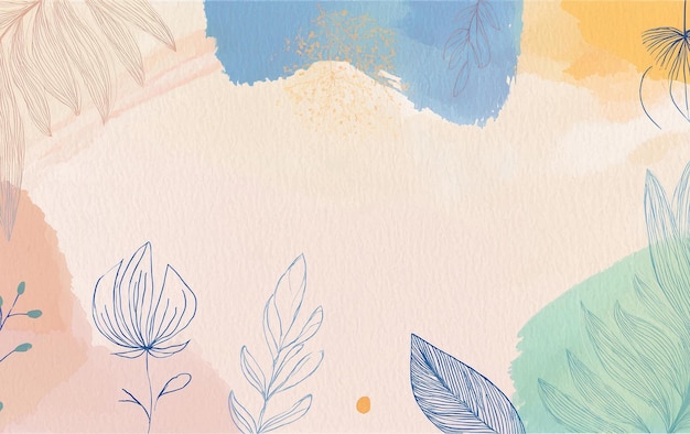 soft pastel brush strokes and leaf background