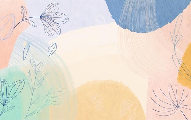 soft pastel brush strokes and leaf background