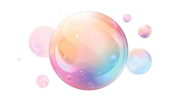 Foto soft pastel bubble icon voor graphic particle system assets