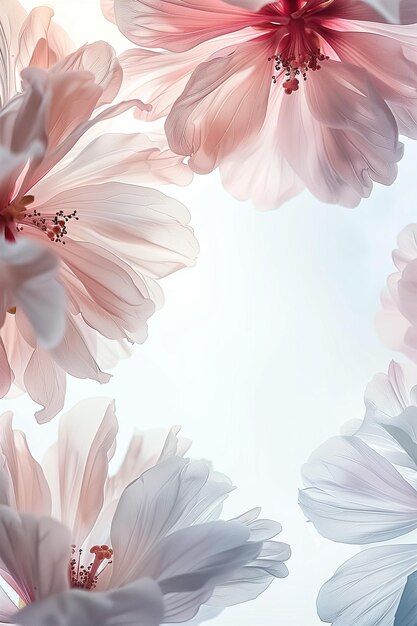 Soft pastel floral illustration on light background