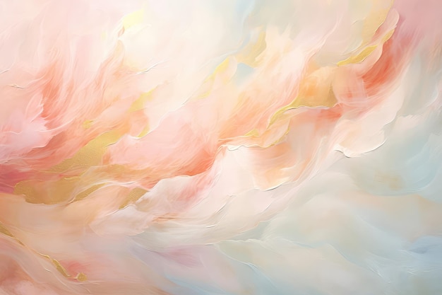 Soft pastel oil paint strokes with elegant gold accents generative ai