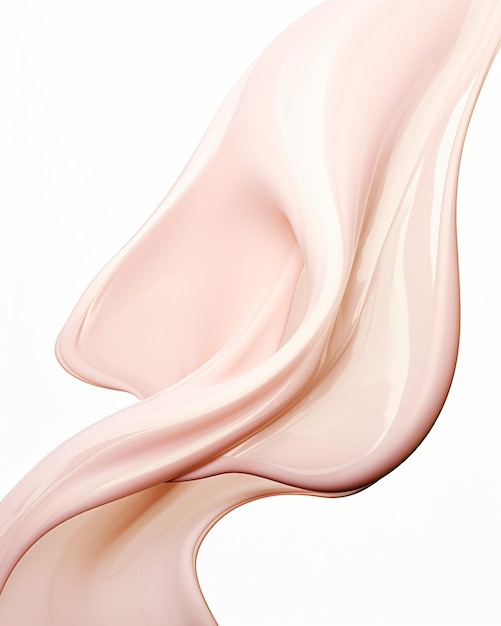 미용 화장품 3d 삽화를 위한 부드러운 파스텔 핑크 파운데이션 스플래쉬 크림