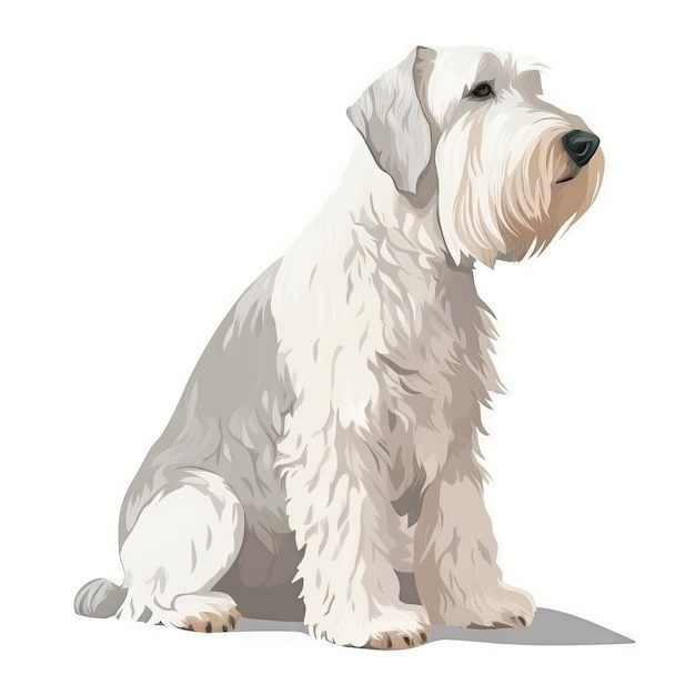 Soft Pastel Sealyham Terrier Watercolor Painting