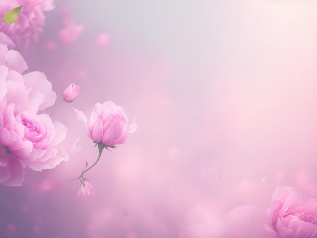 Soft pastel Spring background with fresh blossom flowers ai generative