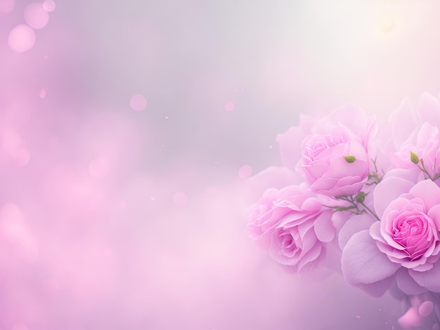 Soft pastel Spring background with fresh blossom flowers ai generative