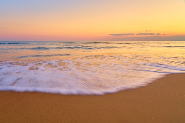 Soft pastel sunset at the tropical beach