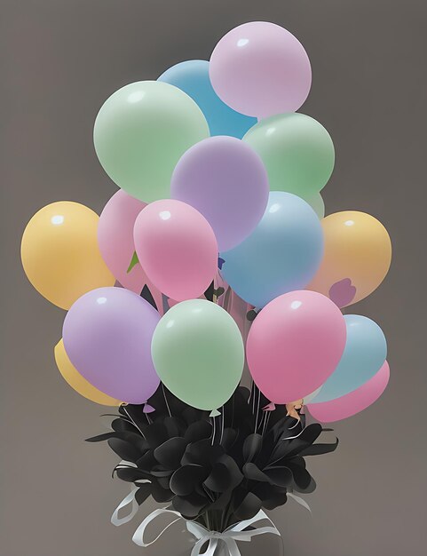 Photo soft pastelcolored balloons