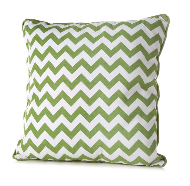 Soft patterned pillow isolated on white