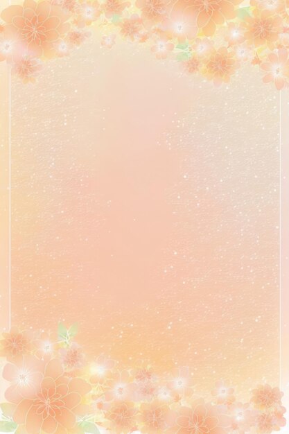 Photo soft peach background glitter silhouettes flowers vertical mobile postcard generative ai