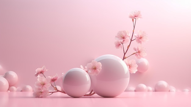 soft pink background 3d rendering