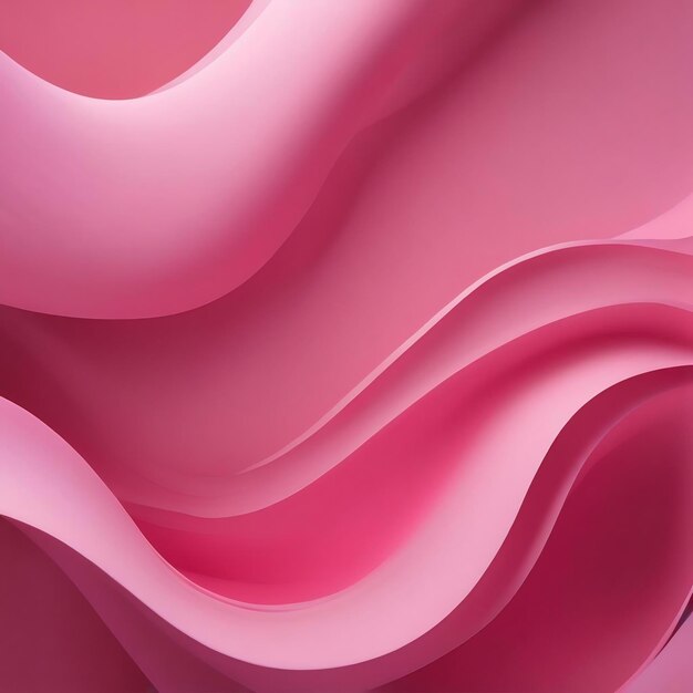 柔らかいピンクの背景と滑らかな波状の線