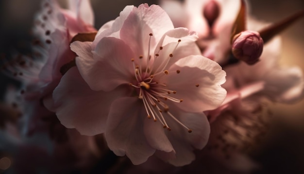 Нежно-розовый вишневый цвет в полном расцвете, созданный искусственным интеллектом