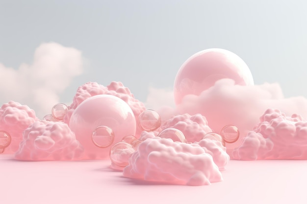 Photo soft pink clouds cumulus shapes