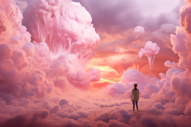 写真 柔らかいピンクの雲は 素晴らしい アイを生み出します