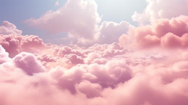 Мягкие розовые облака образуют реалистичный фон этой спокойной сцены, сгенерированной ИИ.