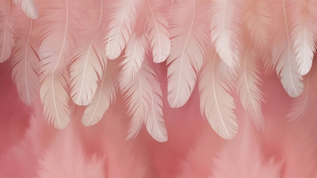 Soft pink feathers background