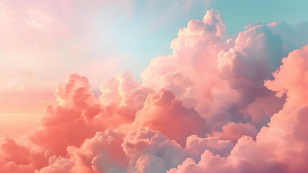 Soft pink heavens holographic cloud Sky with clouds background High quality