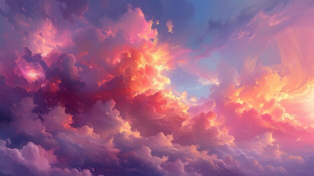 Soft pink heavens holographic cloud whispers pastel tranquility serene gradient visual lullaby AI Generative