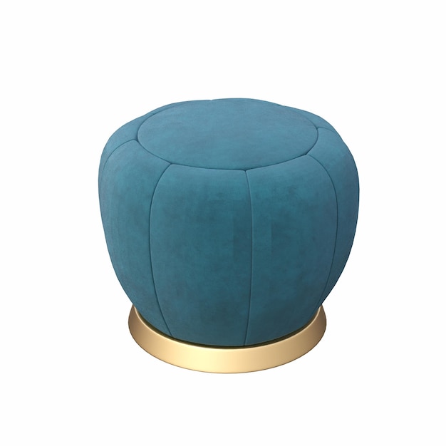 Foto morbido pouf isolato su sfondo bianco, arredamento interno, illustrazione 3d, rendering cg