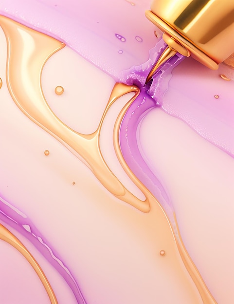 Soft purple color liquid Alcohol Ink gold dripping gold fantasy seamless hyper realistic intricate