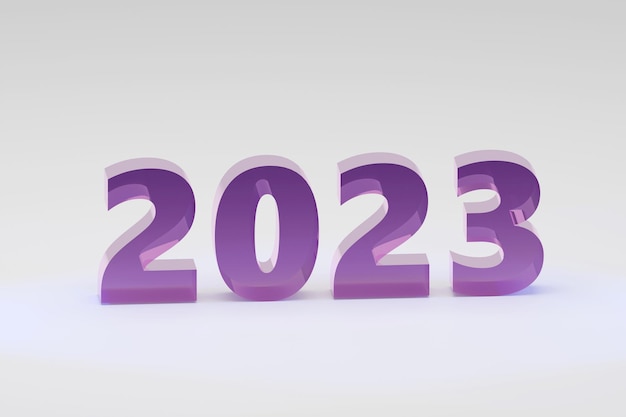 Soft purple glass style christmas mood sign 2023 modern minimal\
new year concept 3d render illustration