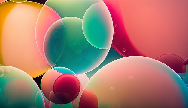 Soft rainbow bubbly abstract background