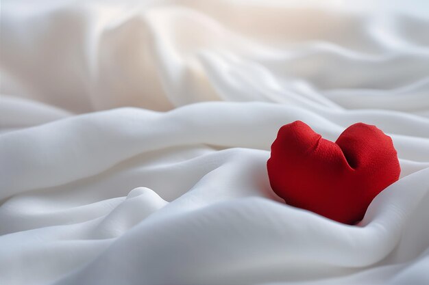 Soft Red Heart Shaped Pillow