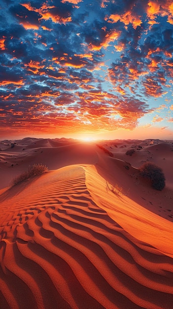 Photo soft sand dunes at sunrise