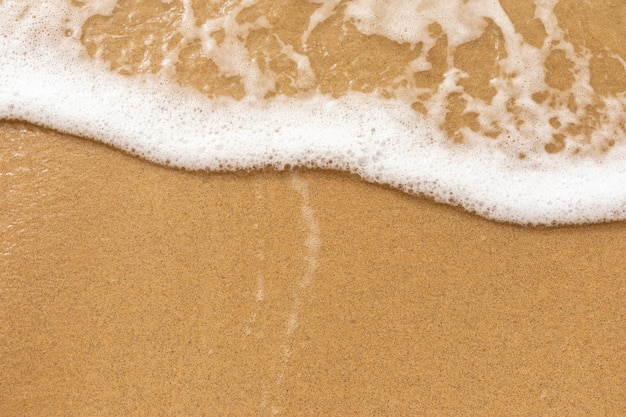 Soft sea wave on the golden sand .