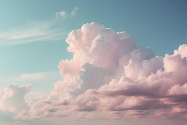 A soft sky with cloud background in pastel color