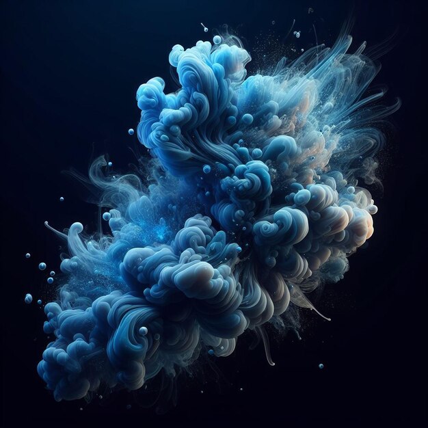 Photo soft smoke effect in blue on a dark background