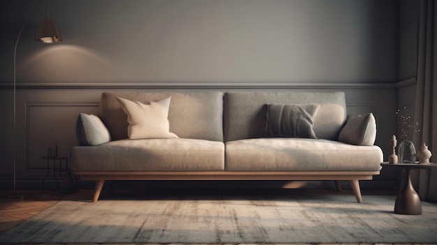 Photo soft sofa on background illustration al generated